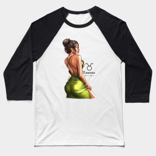 Taurus Girl Zodiac Drawing Baseball T-Shirt